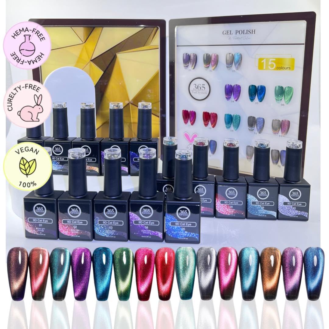 365 Nail System 15ml 5oz 9D Cat Eye- 3D Cat Eye - 5D Cat Eye Gel Nail Polish