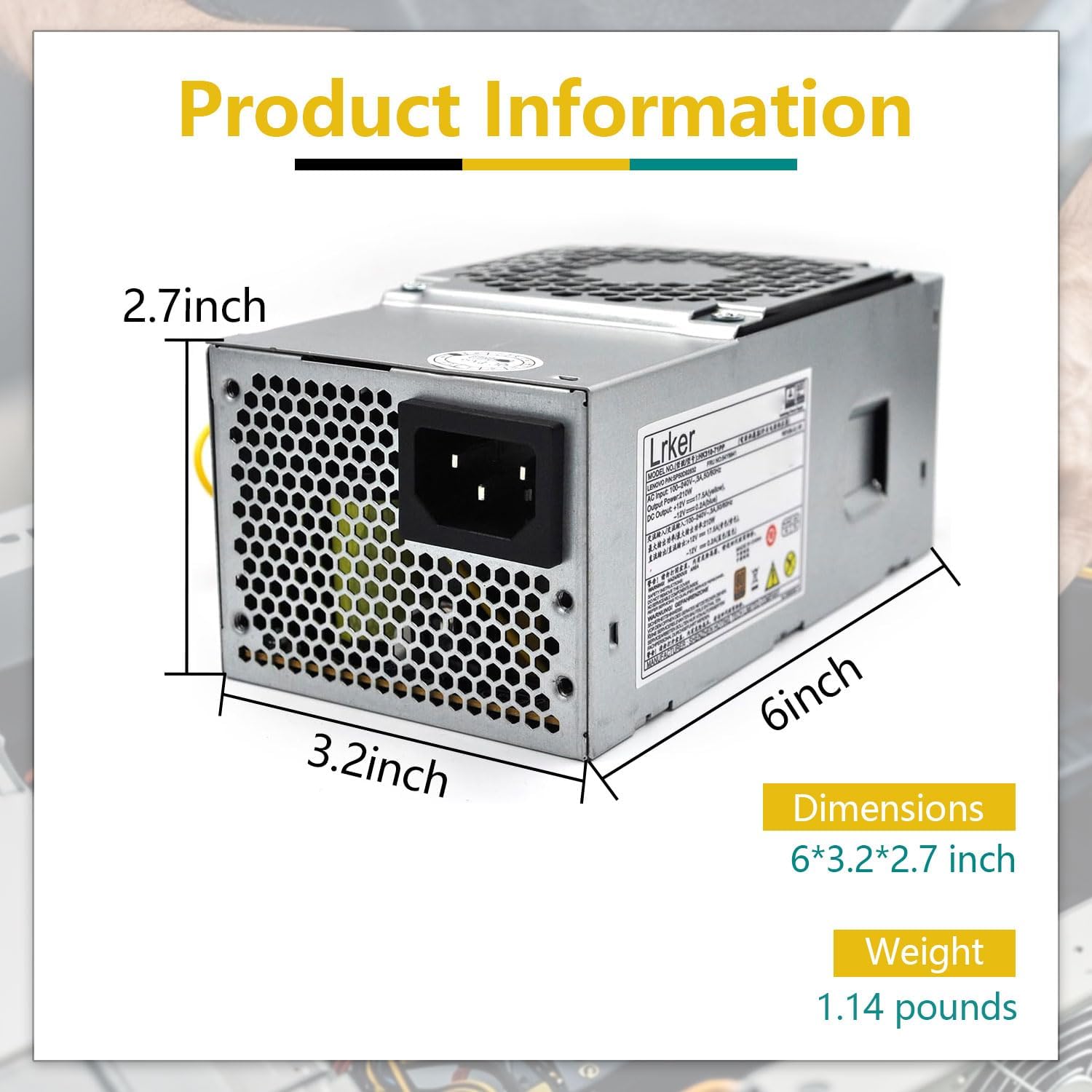 54Y8941 210W Power Supply Compatible with Lenovo ThinkCeLenovo ThinkCentre M700 M800 M900 P310