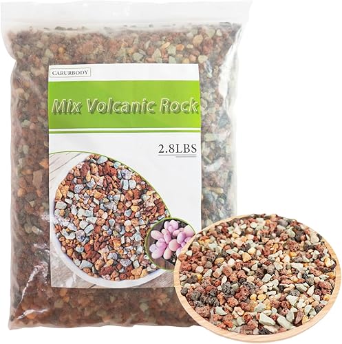 Color Lava Rocks - Mezcla de tierra para macetas hortícolas, piedras arenosas, piedra pómez, roca volcánica para suculentas, cactus, bonsái, aderezo