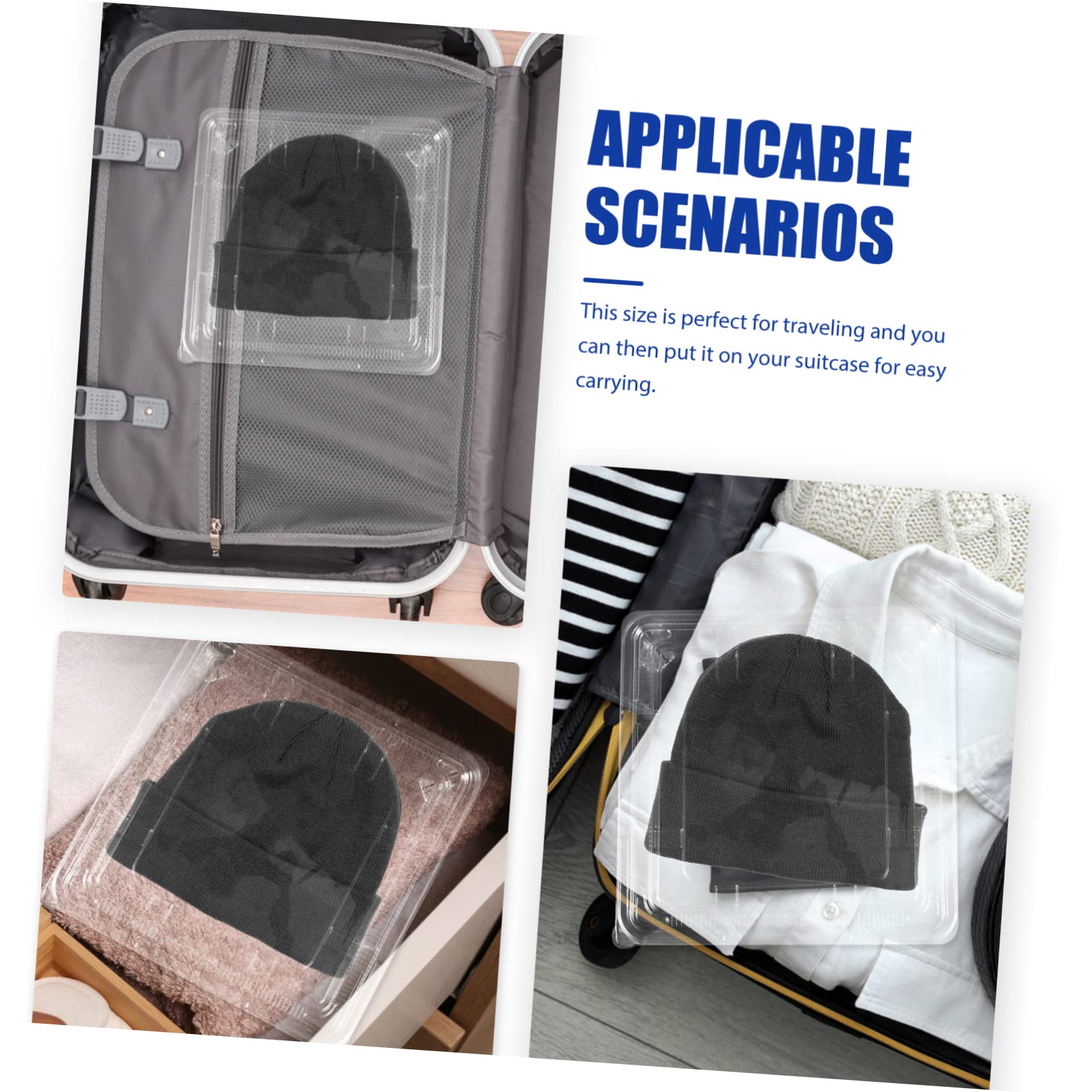 OFFSCH Knitted Hat Case Hat Boxes Travel Case Large Storage Box for Baseball Caps