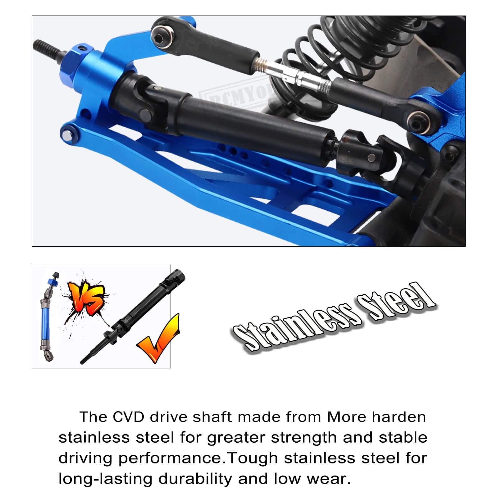 RC Model Aluminum Rear Arm Brace For 1/10 Stampede 4X4 – CNC Machined Upgrade Part | Durable Hop-Up Accessory - View #2