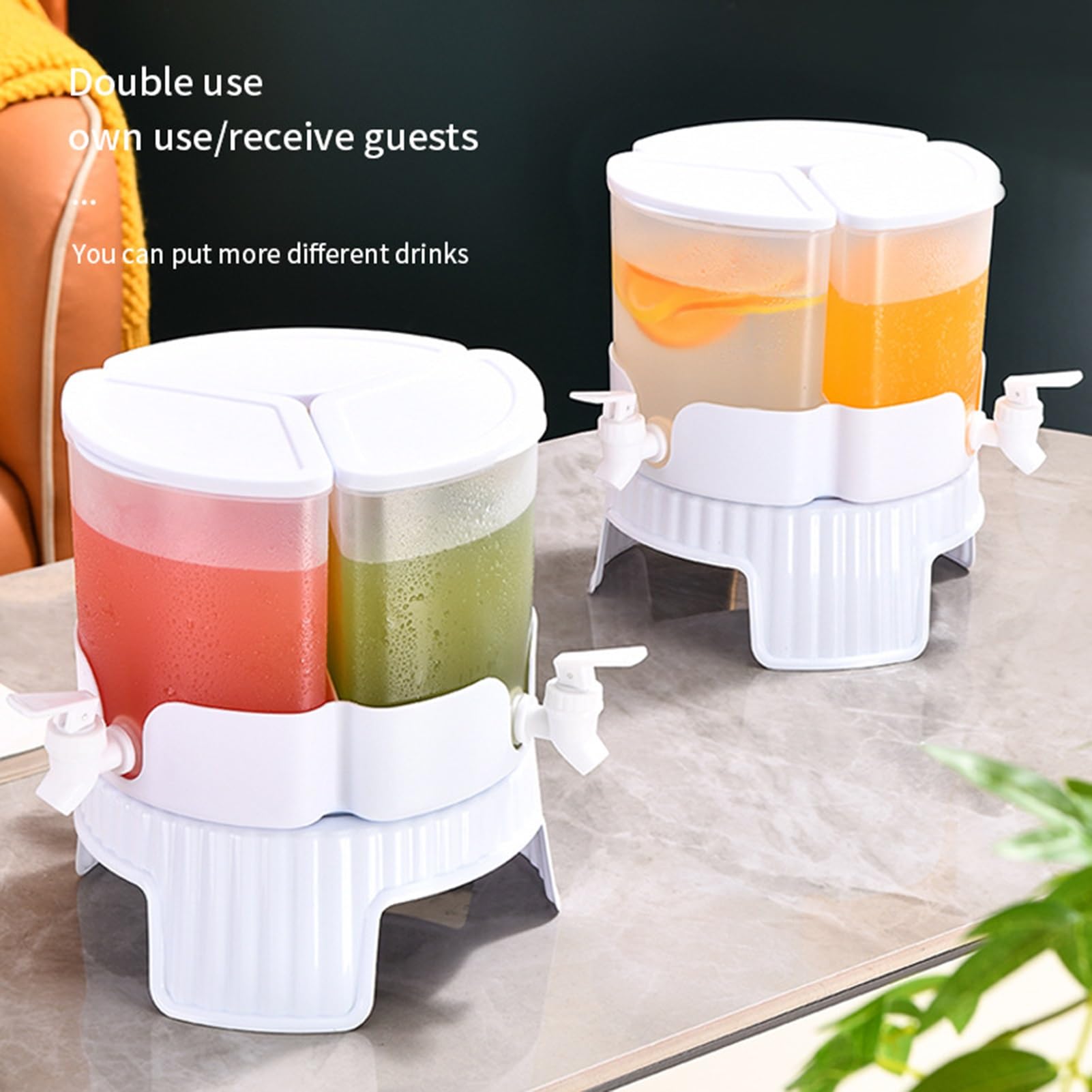 Bollitore Freddo Da Frigorifero Rotante di Grande Capacità, Contenitore D'acqua In Plastica, Distributore di Bevande A 4 Griglie con Supporto, per Tè Freddo, Tè Freddo, Succhi di Frutta, Birra, Vino E