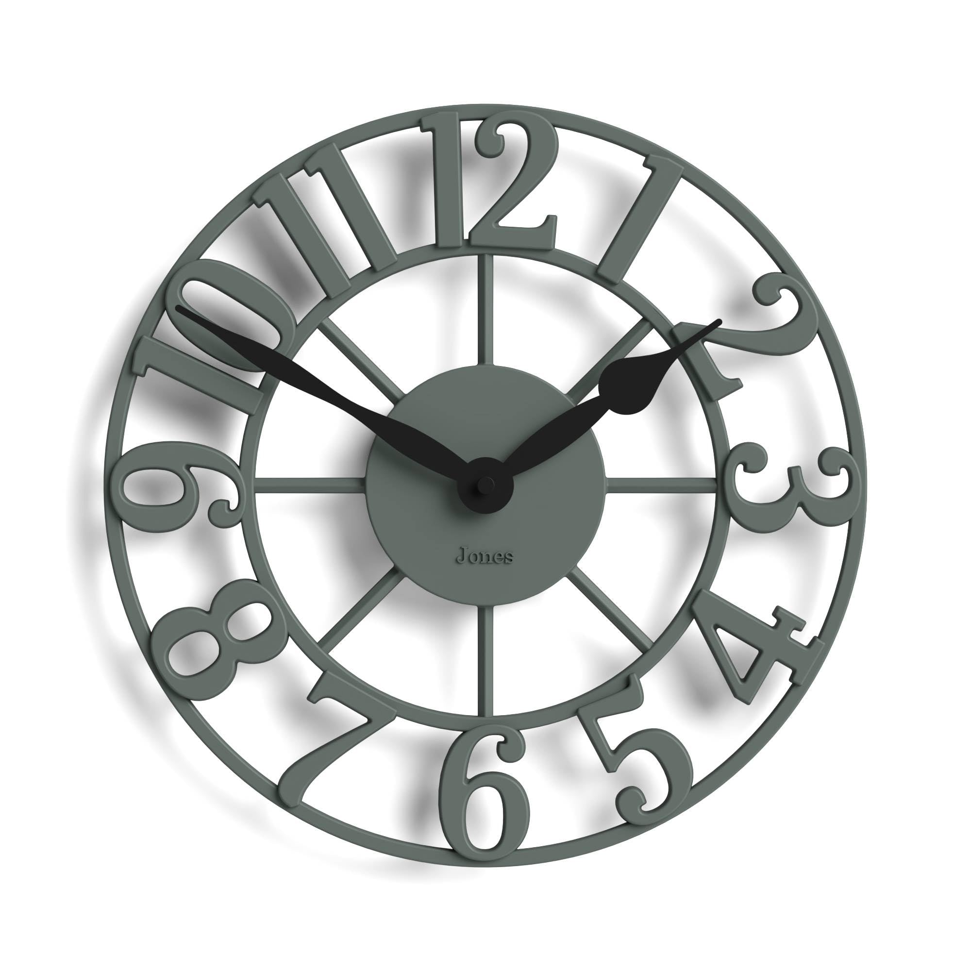Jones Clocks Asparagus Green Jones Clocks® Lighthouse Wall Clock | Sculptural Skeleton Clock | Green | Elegant Raised Moulded Numerals | Decorative Design Ideal For Kitchen, Living Room Or Bedroom