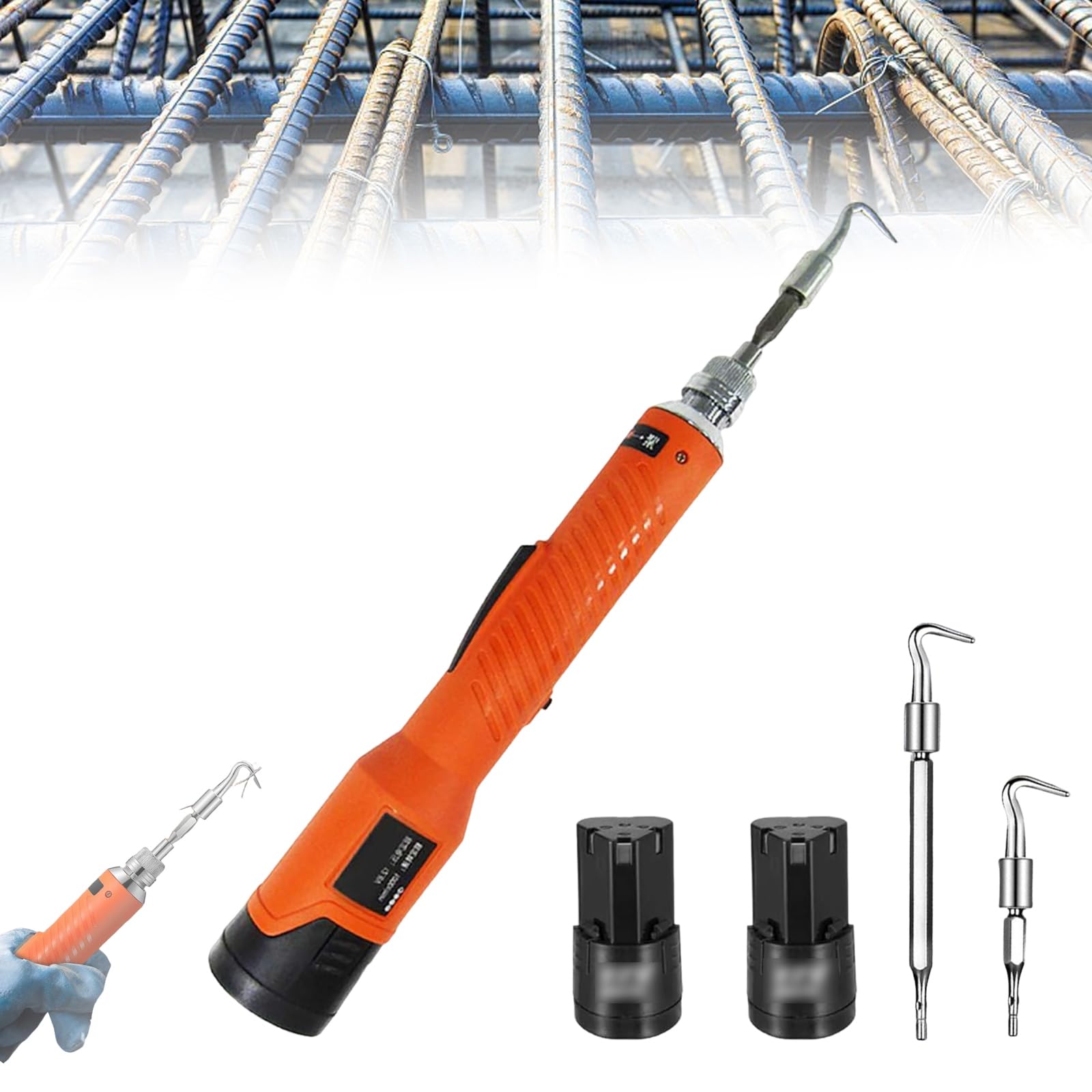 XCSCUK Electric Rebar Binding Machine,Cordless Automatic Rebar Tying Machine, Tightness Adjustable,for Steel Bar Rod Tying Binding