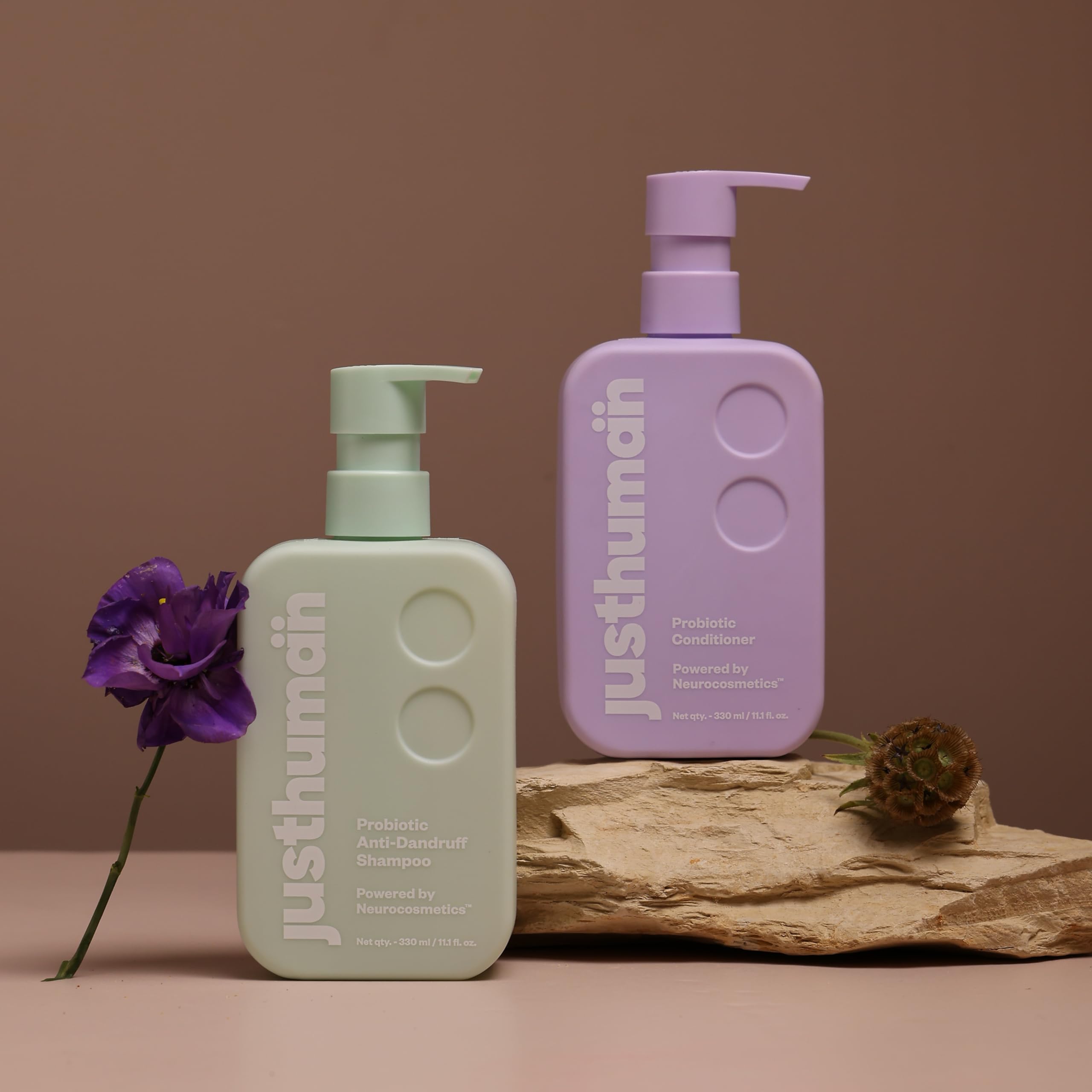 Justhuman Probiotic Dandruff Hair Care Duo – Shampoo & Conditioner for Flake-Free Scalp, Microbiome-Balancing, Clean Beauty | Pack of 2, 330ml-image-43