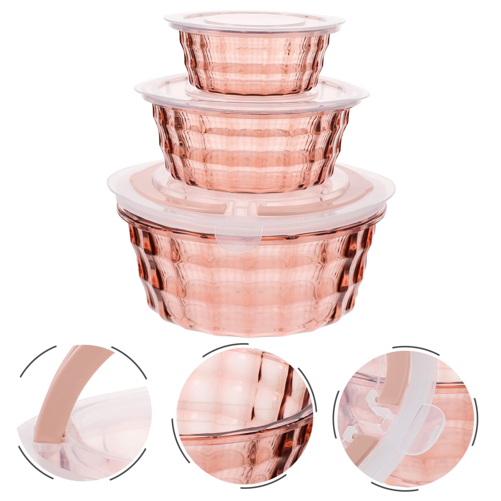 Alipis Recipientes para Alimentos, Caja Organizadora de Verduras, 3 Piezas Rosa, Compacto y Fácil de Limpiar, Buen Cierre, para Llevar al Aire Libre