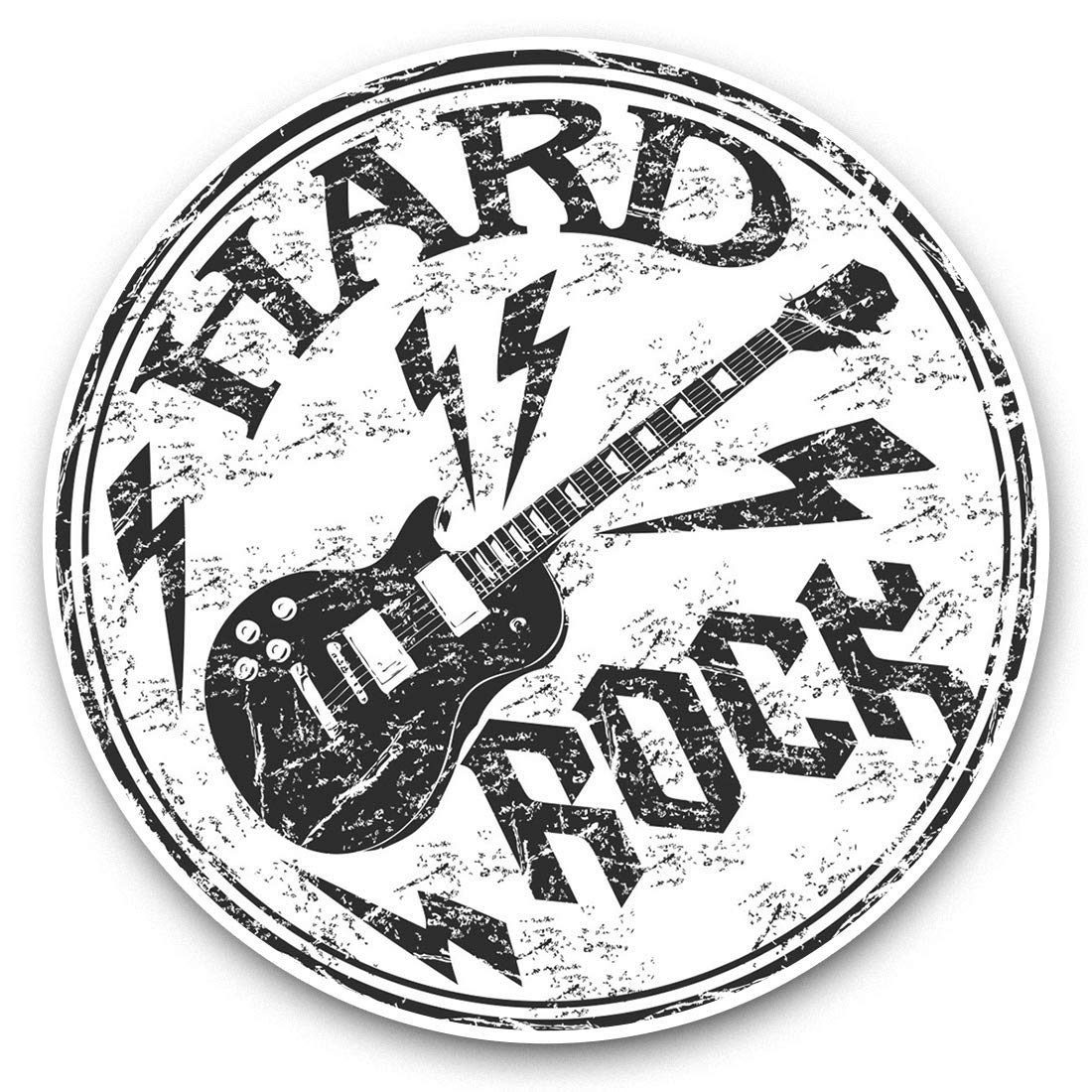 Destination Vinyl Ltd Bw Hard Rock Electric Guitar Music 40199 Vinyl Stickers (Set Of 2) 7.5Cm (Bw) - Hard Rock Electric Guitar Music 40199