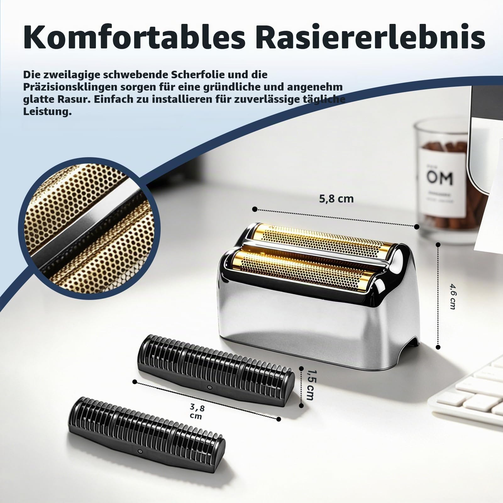 Ersatz-Rasierklinge kompatibel mit BaByl**sPRO Double FXFS2 - Metallfolie (Silber, 3er Pack)