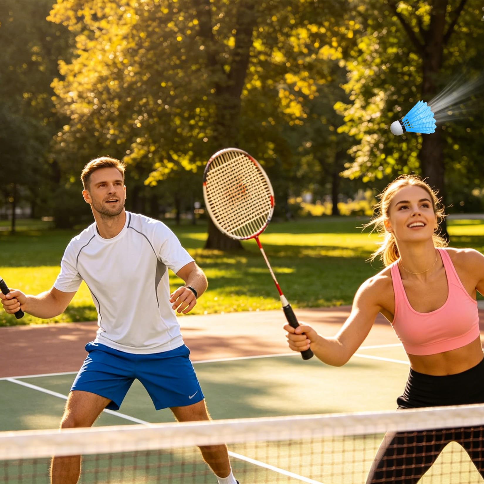 Juego de 12 volantes LED de nailon luminosos, pelotas de bádminton para entrenamiento deportivo