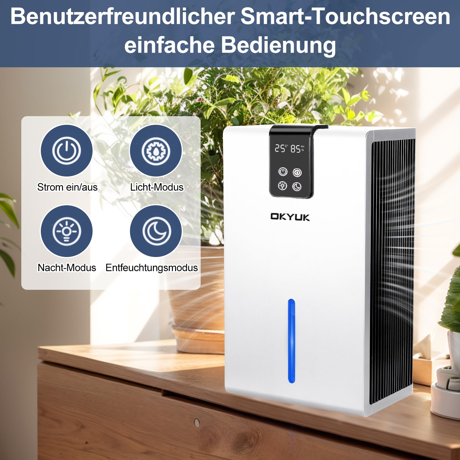 Clean Air Optima - Luchtbevochtiger Met Ionisator Ca-607b Smart- Ruimtes Tot 65m² / 160m ³