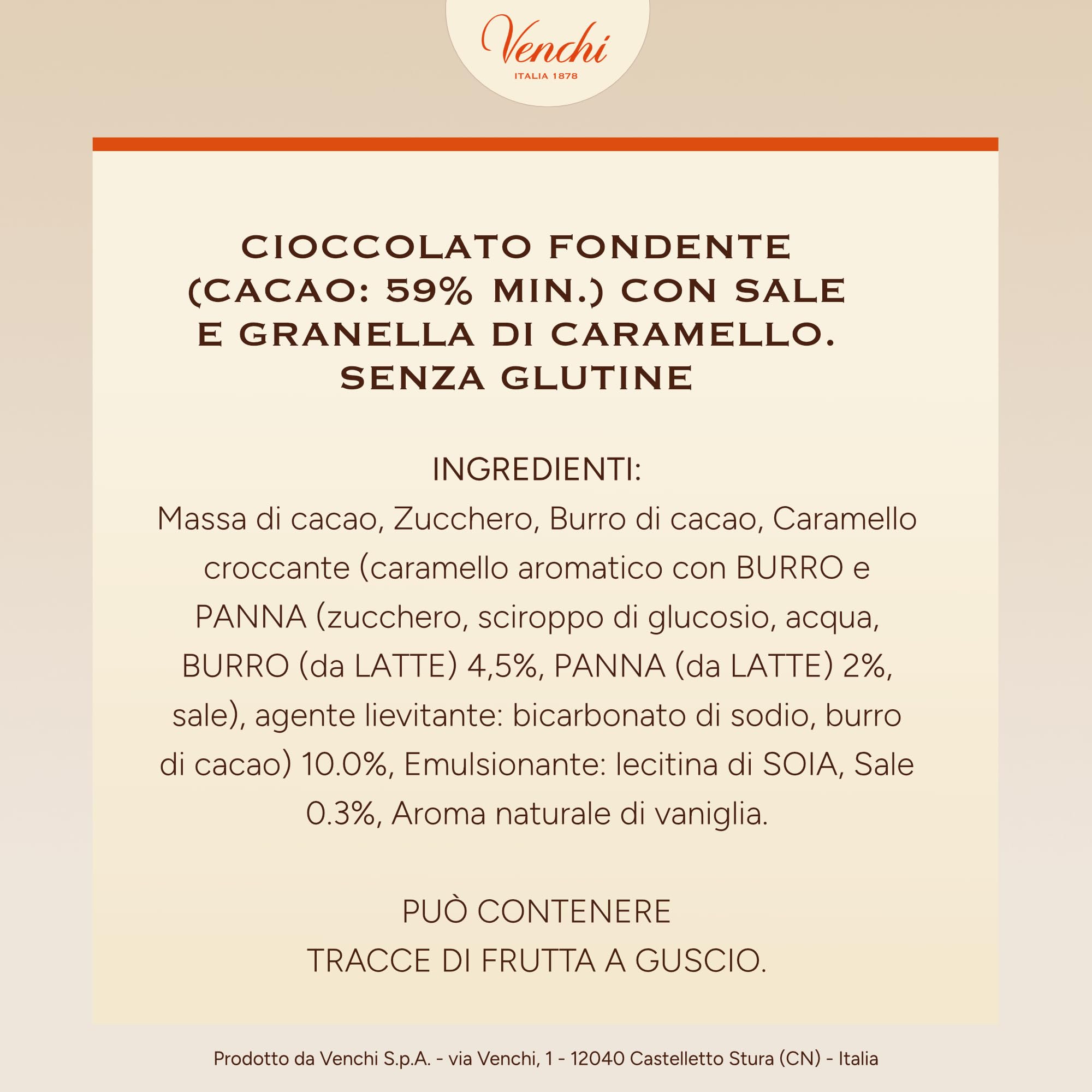 Venchi - Uovo di Cioccolato Fondente Salato, 150 Gr, Gusto Cioccolato Fondente con Granella di Caramello Salato, Senza Glutine, con Sorpresa, Collezione Pasqua Venchi, Idea Regalo