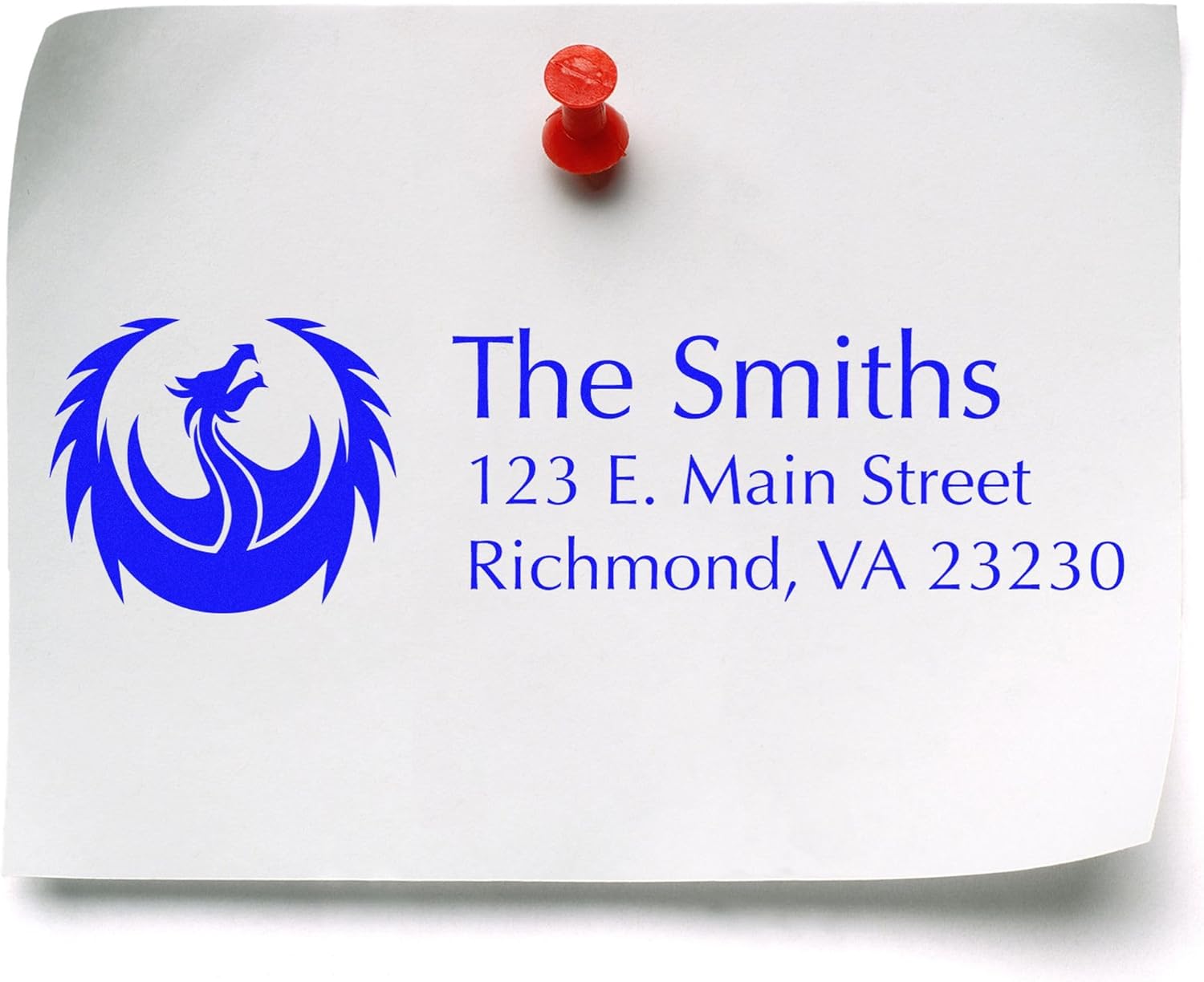Personalized Winged Dragon Return Address Stamp, Self-Inking Custom Address Label, 7/8 X 2-1/4, Mythical Creature Design, Choose from 11 Ink Colors, Easy Application