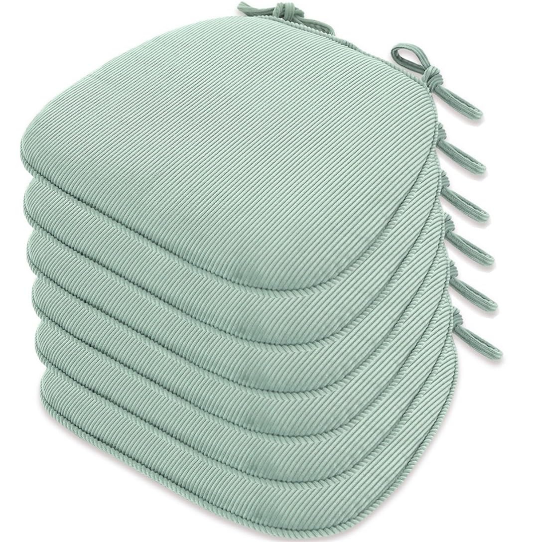 2/4/6/8 paquetes de cojines para silla de comedor en forma de U, almohadillas antideslizantes para silla de cocina y cojín para asiento de comedor con funda lavable a máquina) (verde lago 41 x 43 cm (