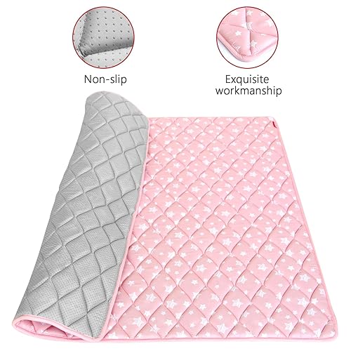 Miniatura 15 de Tapete acolchado para tienda de campaña para niños, tapete de parque de 47 x 47 pulgadas, tapete de una sola pieza antideslizante acolchado