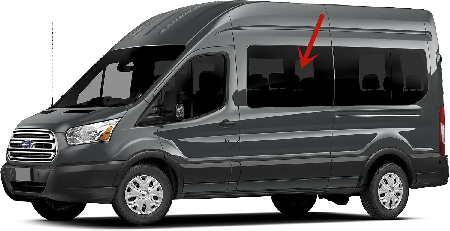 Stationary Driver Left Body Side Sliding Door Window Door Glass Compatible with Ford Transit 110.2" High-Roof 100.8" Mid-Roof Van 2015-2026 Models (Not for Transit Connect or Low-Roof Transit)