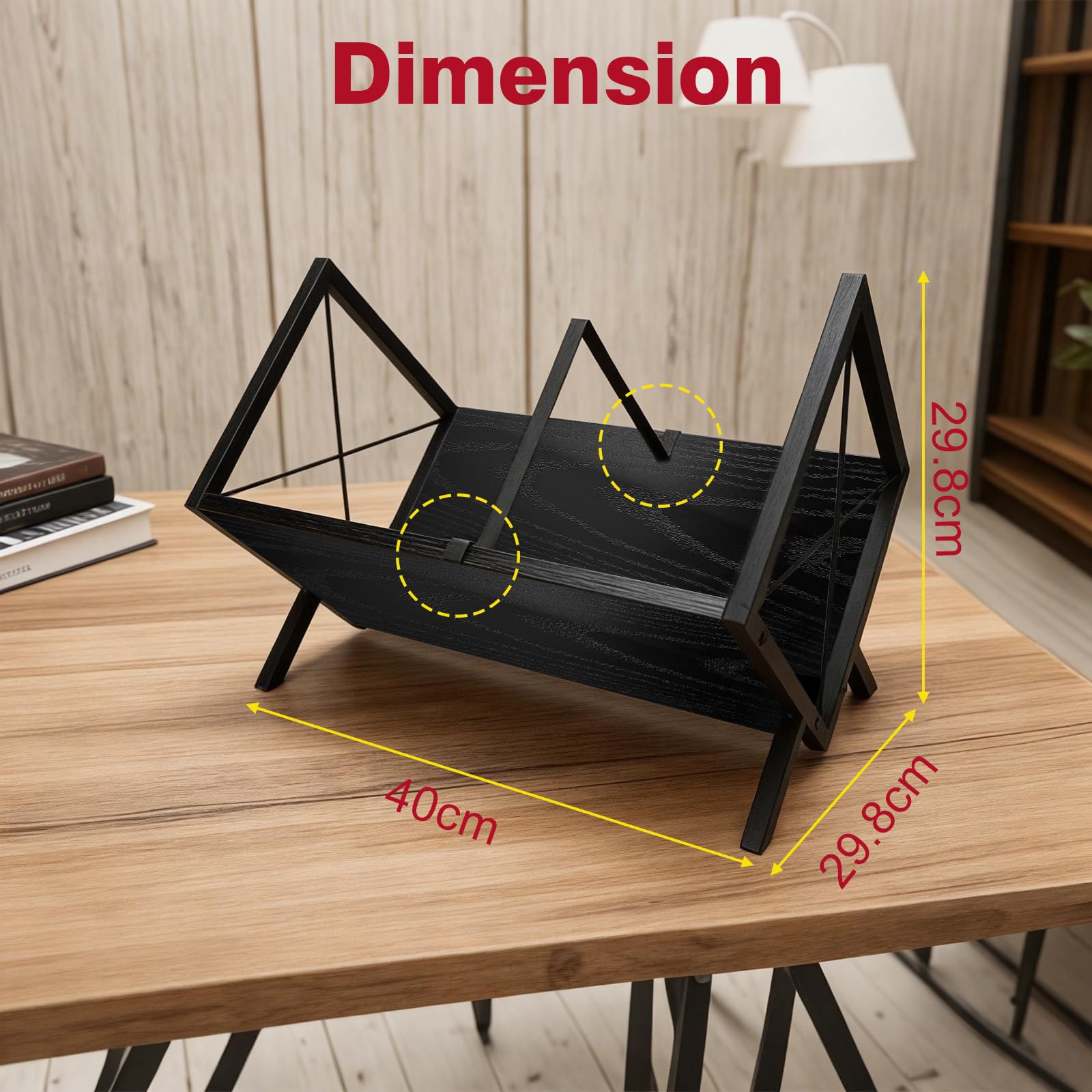 porta vinili per 100 dischi in vinile, porta cd da tavolo di legno, stile retrò organizzatore per la tua raccolta, nero