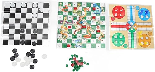 4 en 1 Juegos de mesa Set Patrón Claro Plegable Damas Portátil Ajedrez Niños