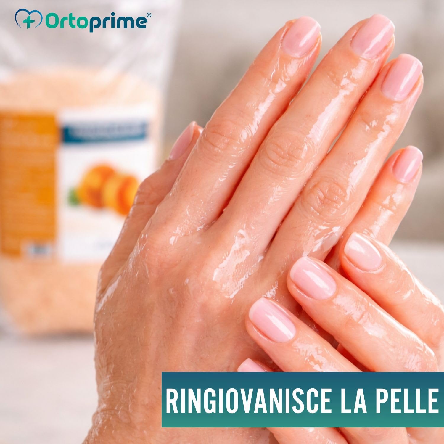 PARAFFINA per Mani e Piedi RIABILITAZIONE 1000ml - Massaggio alla Paraffina Aroma Essenze di Pesca - Bagno di Paraffina PROFESSIONALE - Termoterapia Dolori Muscolari