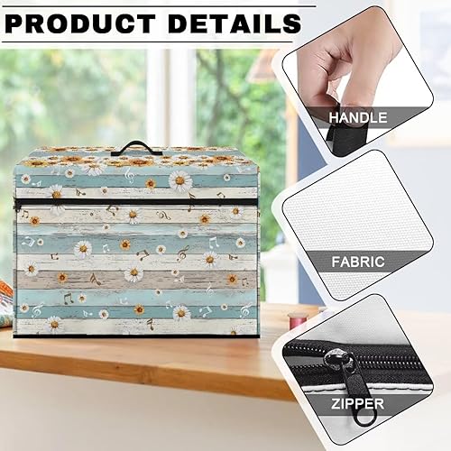 Miniatura 119 de Funda para máquina de coser de mariposas y flores con prácticos bolsillos, funda protectora con asa, para la mayoría de máquinas de coser estándar