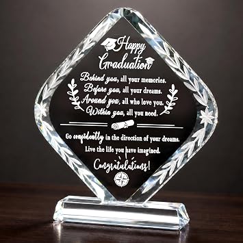 Movdyka 7.7in Graduation Gifts Crystal for Her Him Graduate Presents