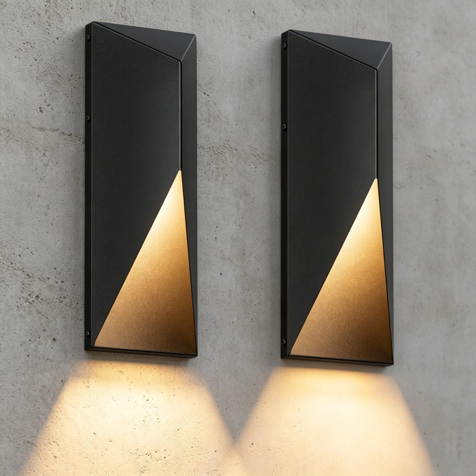 Photo 1 of Aipsun 2 Pack LED Wall Sconce, Black, Modern Exterior Light