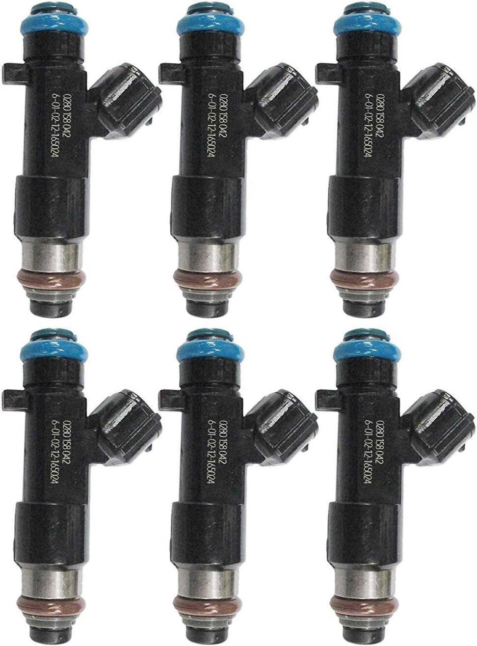 6X Fuel Injectors 0280158042 16600-CD700 for Nissan 350Z 03-06, Murano 04-07