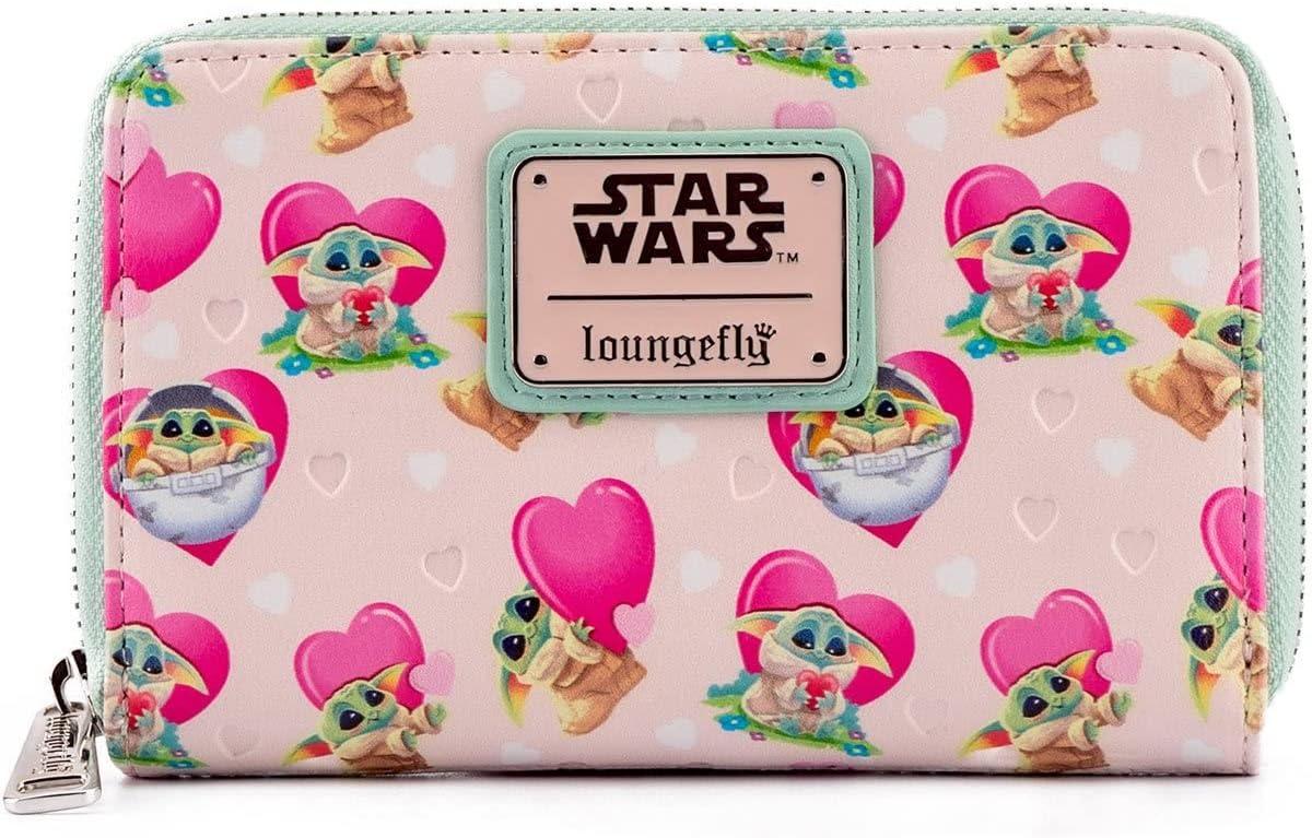 Loungefly x Star Wars Mandalorian Grogu Valentines Zip-Around Wallet