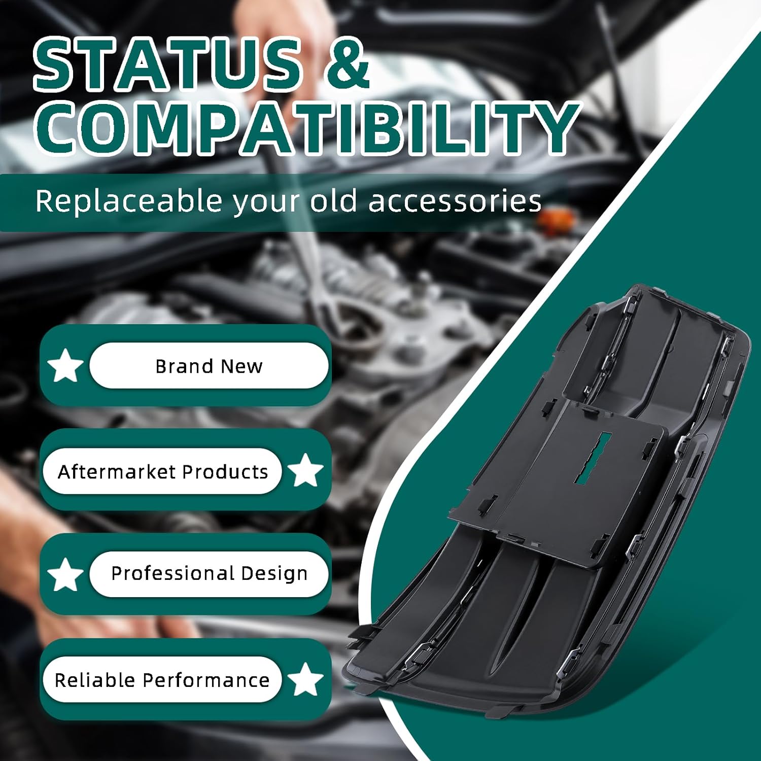 AUTOKAY Front Bumper Cover RH Passenger Side Fog Light Grille Bezel Insert for Audi Q5 2018-2020