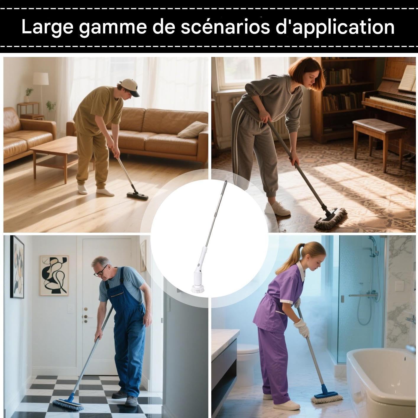 Cepillo Eléctrico Fregador Cepillo Giratorio Eléctrico para Baño