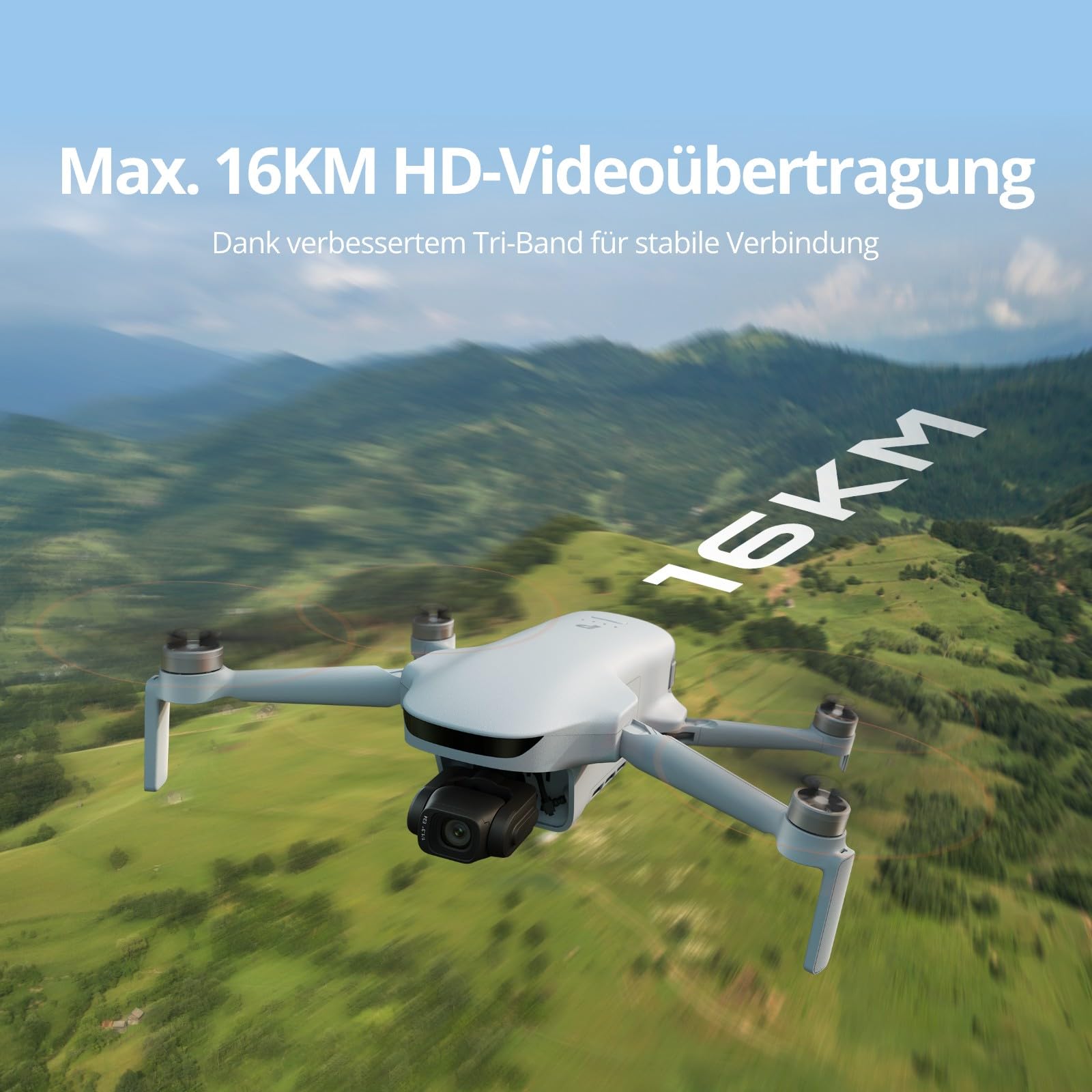 Potensic ATOM 3 Drohne mit Kamera 4K für Einsteiger, 4K/60 fps HDR-Video, 8K Foto, 1/1,3" Sensor, 3 Akkus 120 min Flugzeit, 16KM Übertragung, AI Folgen 2.0, Med-Tele, QuickShots, Unter 249g, Drone, C0