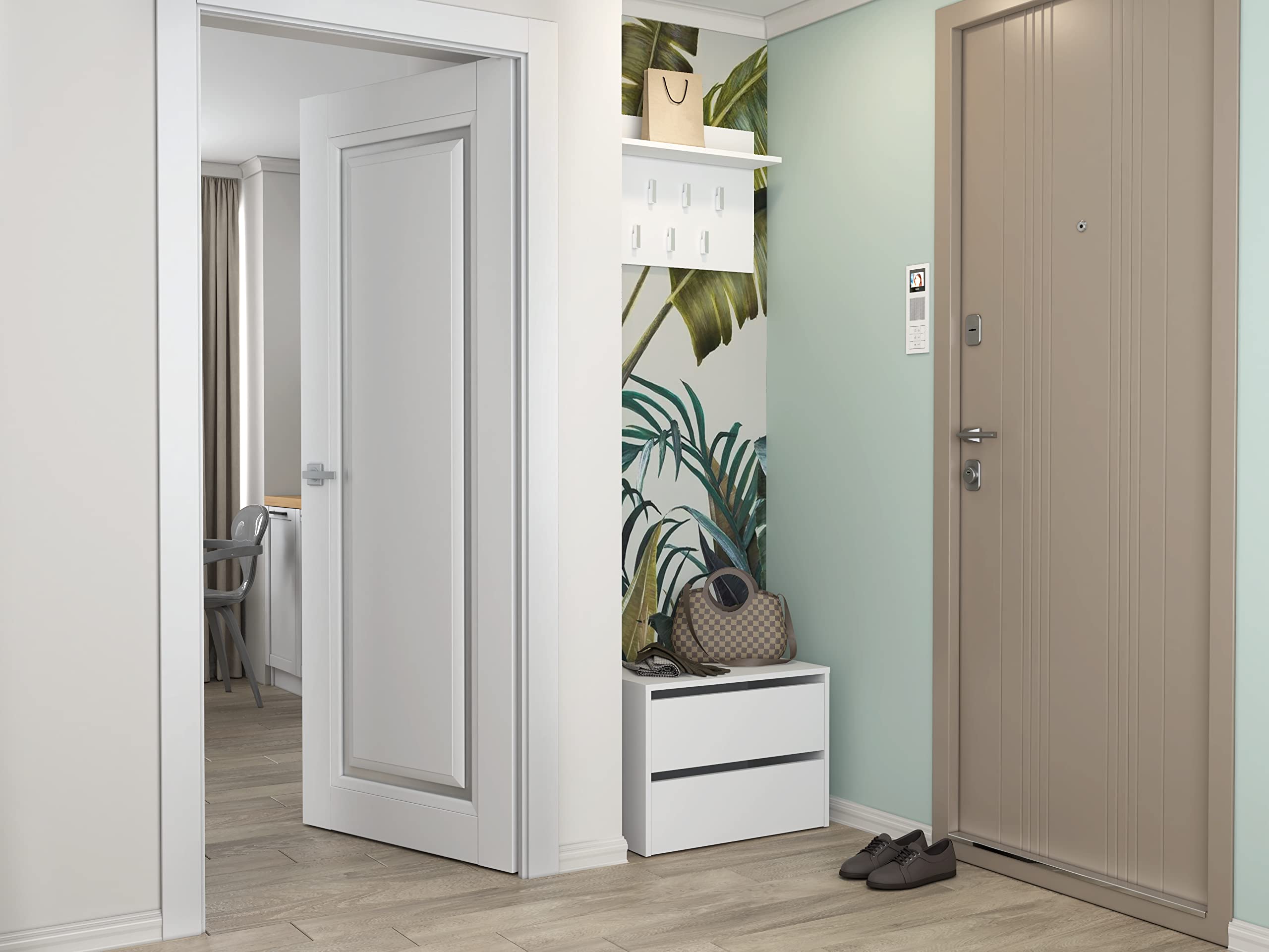 CDF Armoire à Chaussures Modo Blanc Rangement Chaussures Moderne