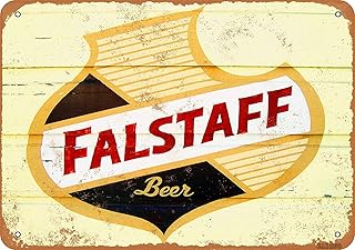 CAIRUO Vintage Look Metal Sign 8 x 12 - Falstaff Beer Tin Sign Vintage Wall Decor for Cafe Bar Pub Home Garage Coffee Decor