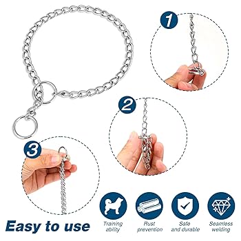 Choke Chain For Dogs 55c, Durable Thick Dog Collar For Pet Outdoor Training, No Pull Dog Etal