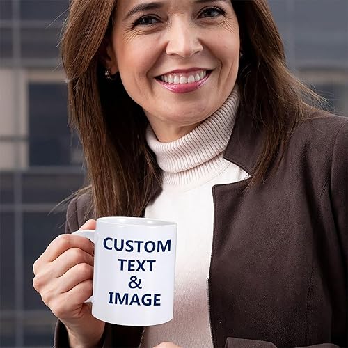 Miniatura 7 de Taza de café con foto personalizada, taza personalizada con logotiponombretexto, taza blanca de 11 onzas, regalos personalizados para el día del