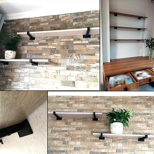 Miniatura 5 de Soporte oculto para estantería, soporte para estante de tuberías, soporte de decoración de pared con labio, soportes de estantería de