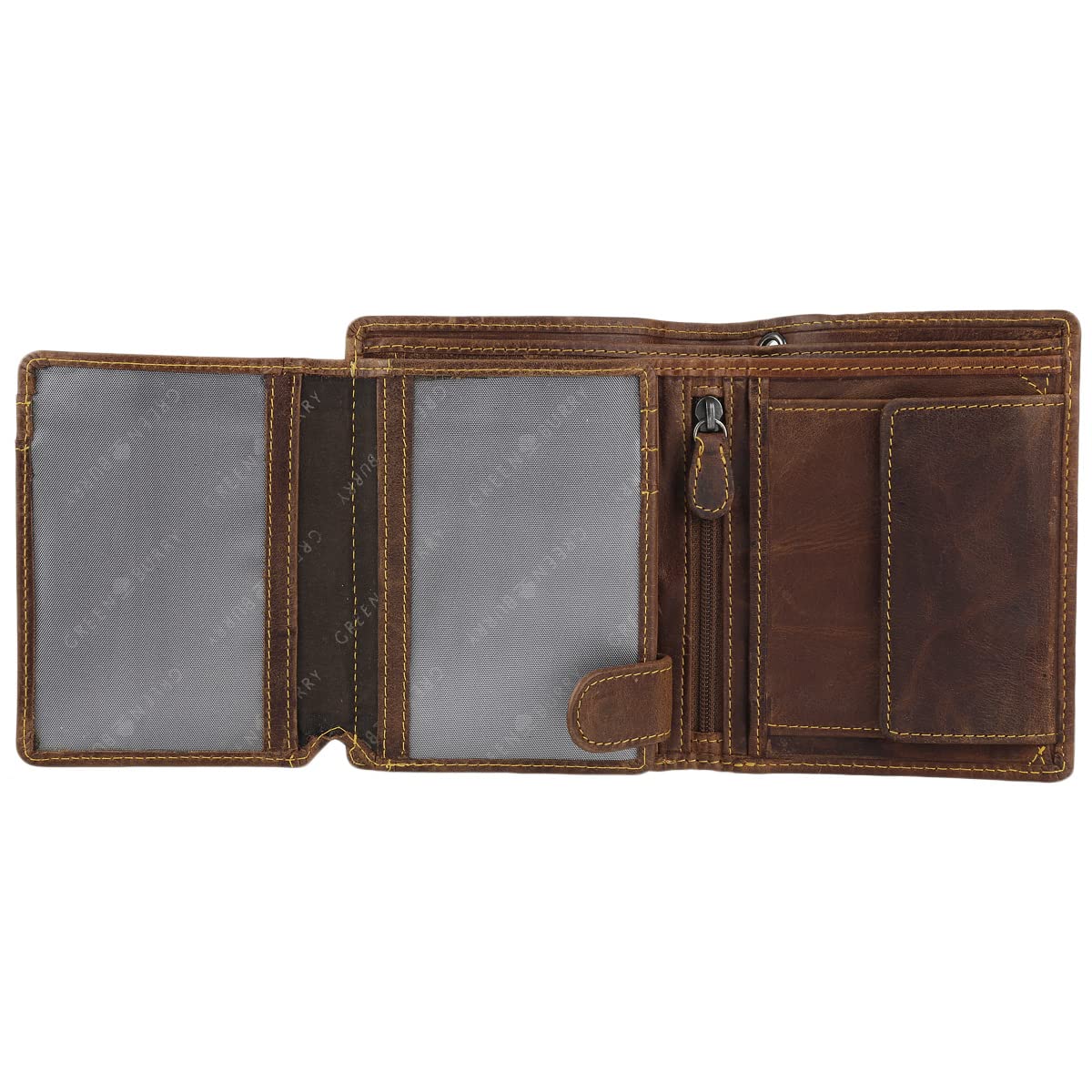 Greenburry Portafoglio Vintage Cafe Racer RFID in pelle 9,5 cm