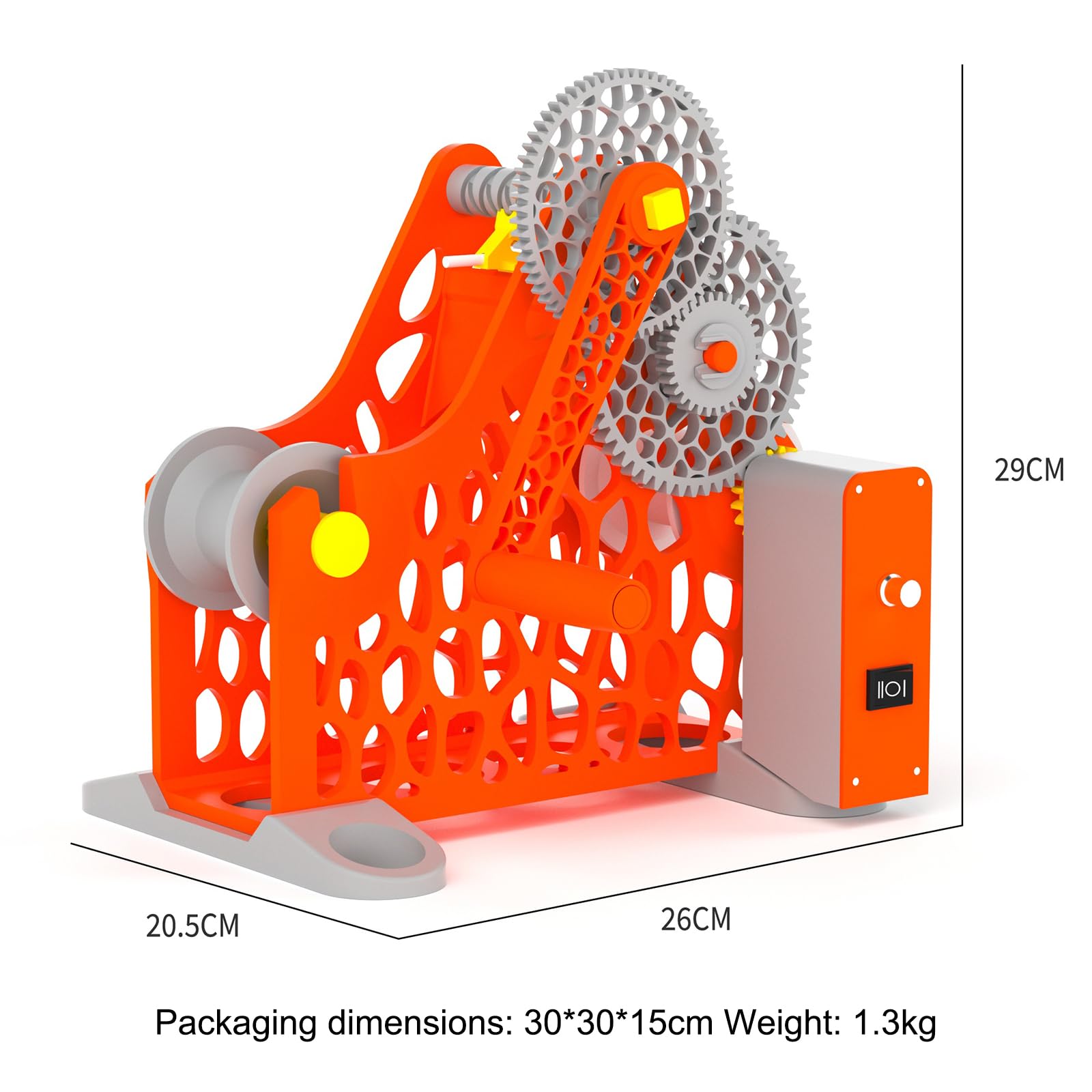 Korbowa rolka filamentu do drukarki 3D, szpula filamentu do drukarki 3D z korbą, odpowiednia do szpuli 1 kg i schludnego zwijania bez plątania (pomarańczowy, ręczny)