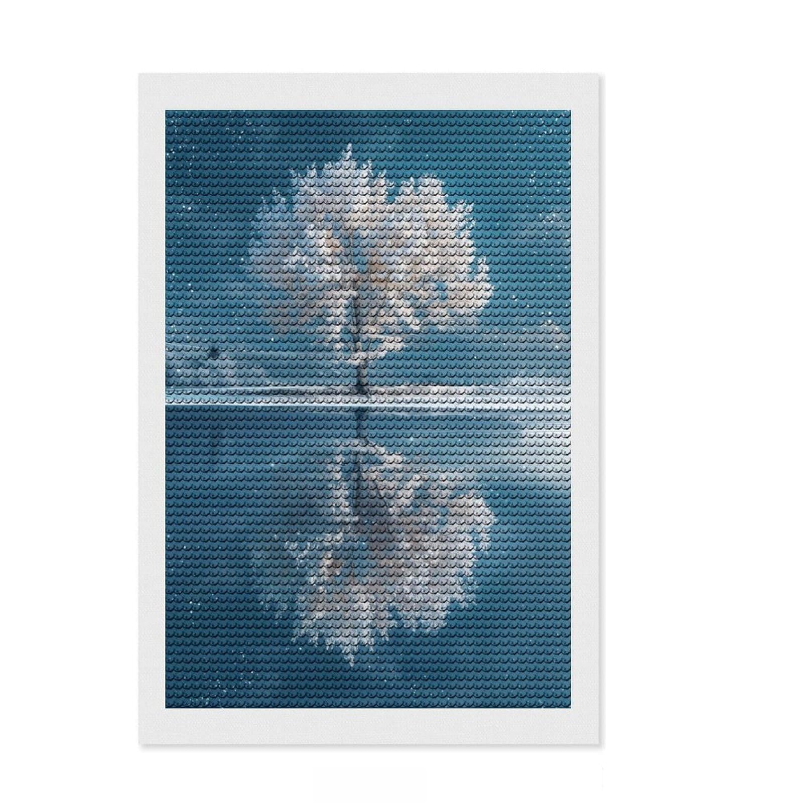 Junmoney The Winter Tree of Life Diamond Art Canvas 8"x12", Farmhouse Decor, for Women, Fun Craft Experience, Thoughtful Handmade Gift
