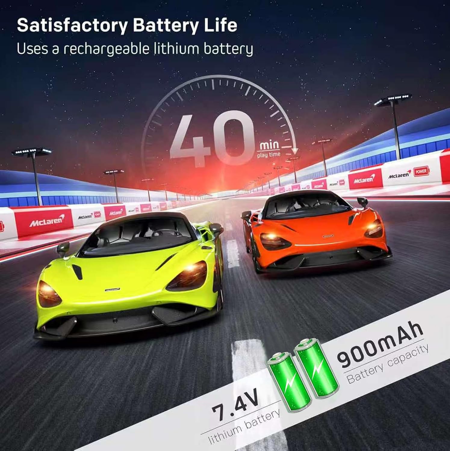 Condition photo showing New/Like New for miebely remote control car, mclaren rc cars officially licensed 1/12 scale 2 x 7.4v 900mah toy car with 12km/h fast model car headlight for adults kids boys age 6-12 year birthday ideas gift orange
