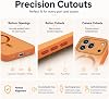 Funda de Silicona Magnética para Honor 600 Pro, Protectora, Naranja | Funda para Honor 600 Pro Compatible con MagSafe, Protección Completa de Lente de Cámara, Cubierta Suave Antigolpes y Antirrayas 3