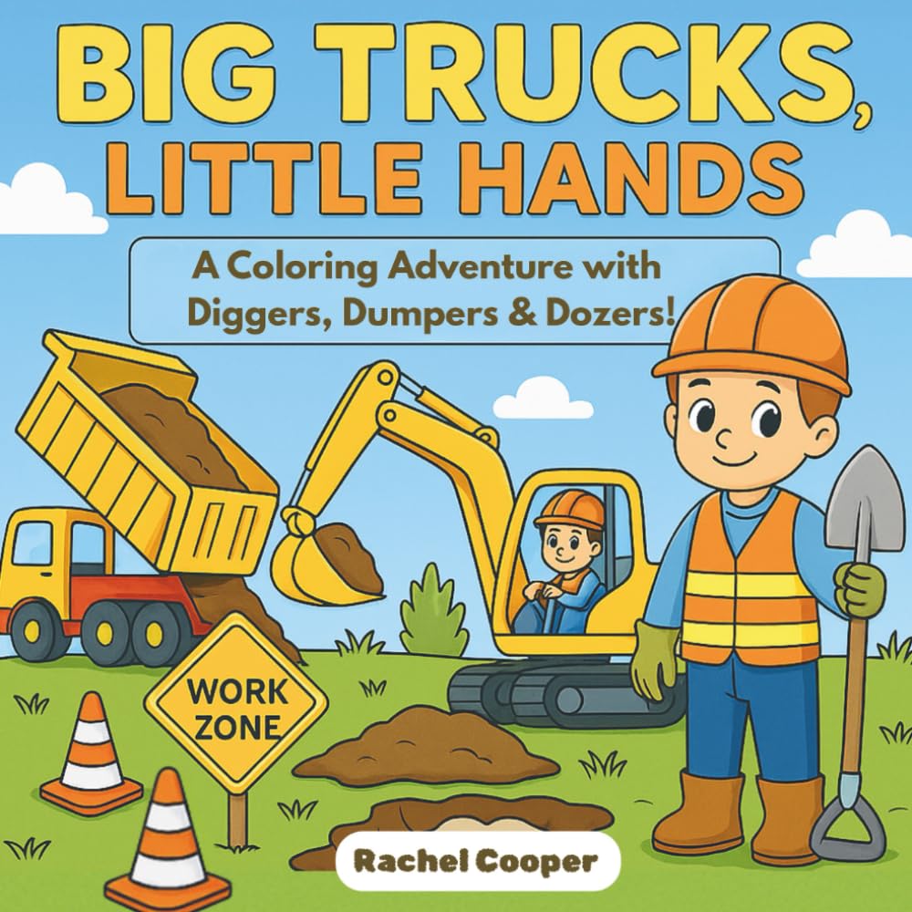 Big Trucks, Little Hands: A Coloring Adventure with Diggers, Dumpers & Dozers!