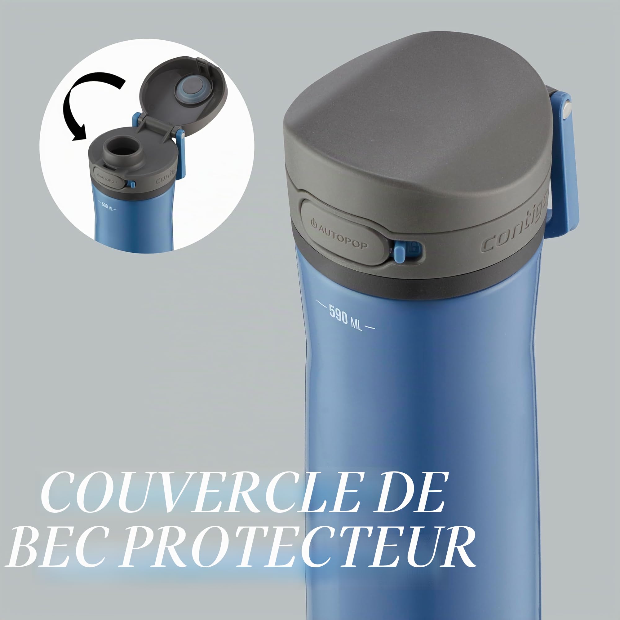 Contigo Jackson Chill Autopop Gourde Sport | Inox | Chaud 24h | 590ml