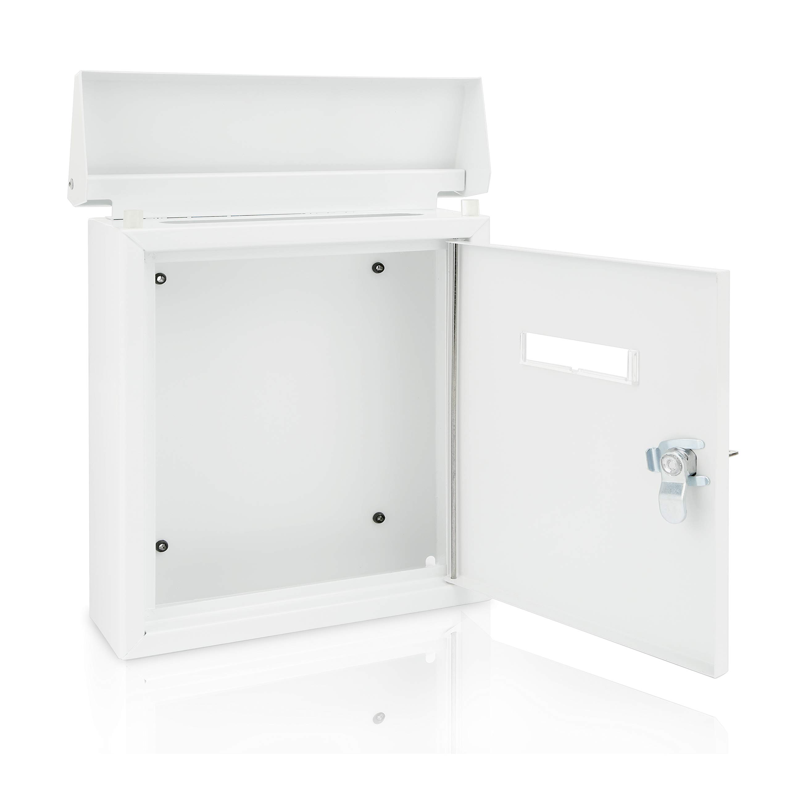 SereneLife SLMAB01.5 Weatherproof Wall Mount Mailbox-Outdoor Galvanized Metal Key Large Capacity - Image 2
