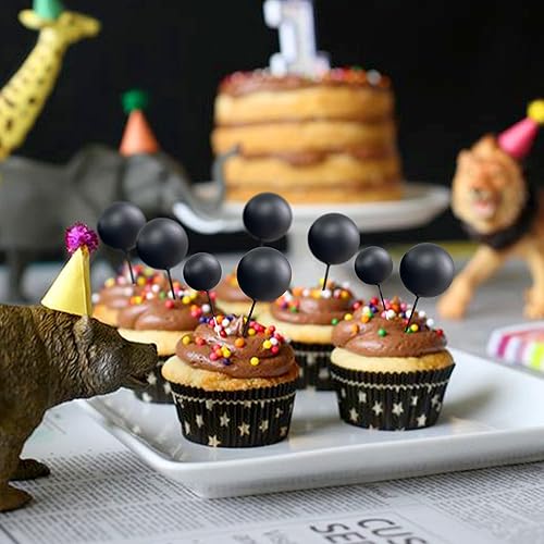 Miniatura 4 de Cyodoos 32 adornos redondos para tartas, mini globo de espuma, decoración para tartas, decoración de pasteles para fiesta de cumpleaños, suministros