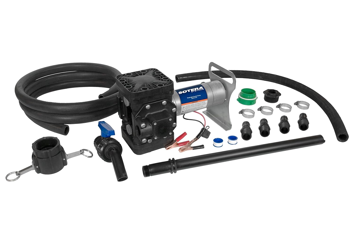 Sotera 12V DC Chemical Transfer Pump, Pump-N-Go Mount with Motor Bracket, Hose & Suction Pipe - Chemical Transfer Pump - Mild Acid Transfer Pump for Outdoor Applications - SS415BX731PG
