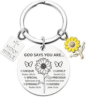 Inspirational Christian Gifts Keychain for Women - Religious Gift Keyring for Men, Priests, Sister, Friend, Mom, Catholic