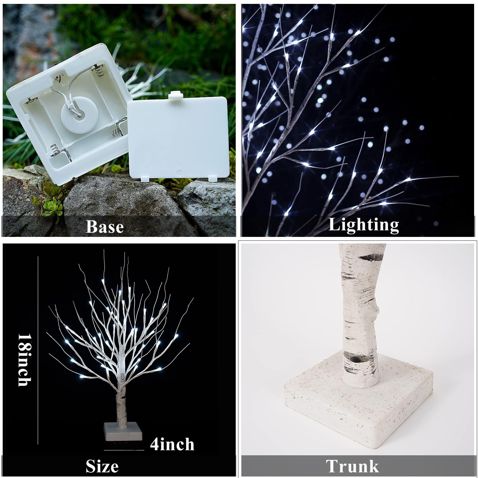 BDUSXYZ Money Tree Gift Holder - 36 LED Lighted Display Tree with Clips Lighted Tabletop Decoration Gift Card Tree (White)