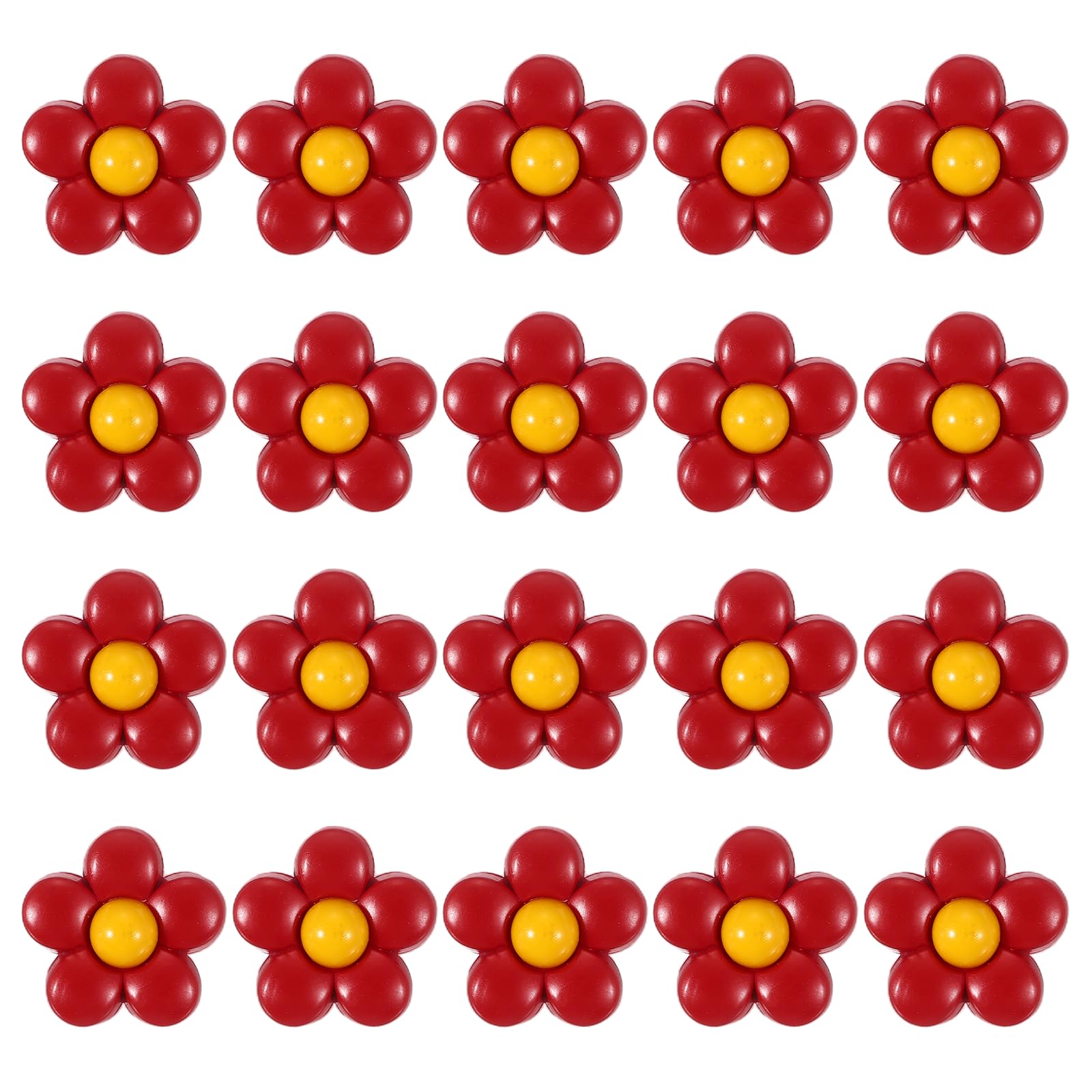sourcing map 20Pcs Cute Flower Shank Buttons, 18mm Resin Flower Shank Sewing Buttons Decorative Sewing Fasteners for Clothing Shirts Skirts Dresses Blouse Decorations DIY Crafts, Red4