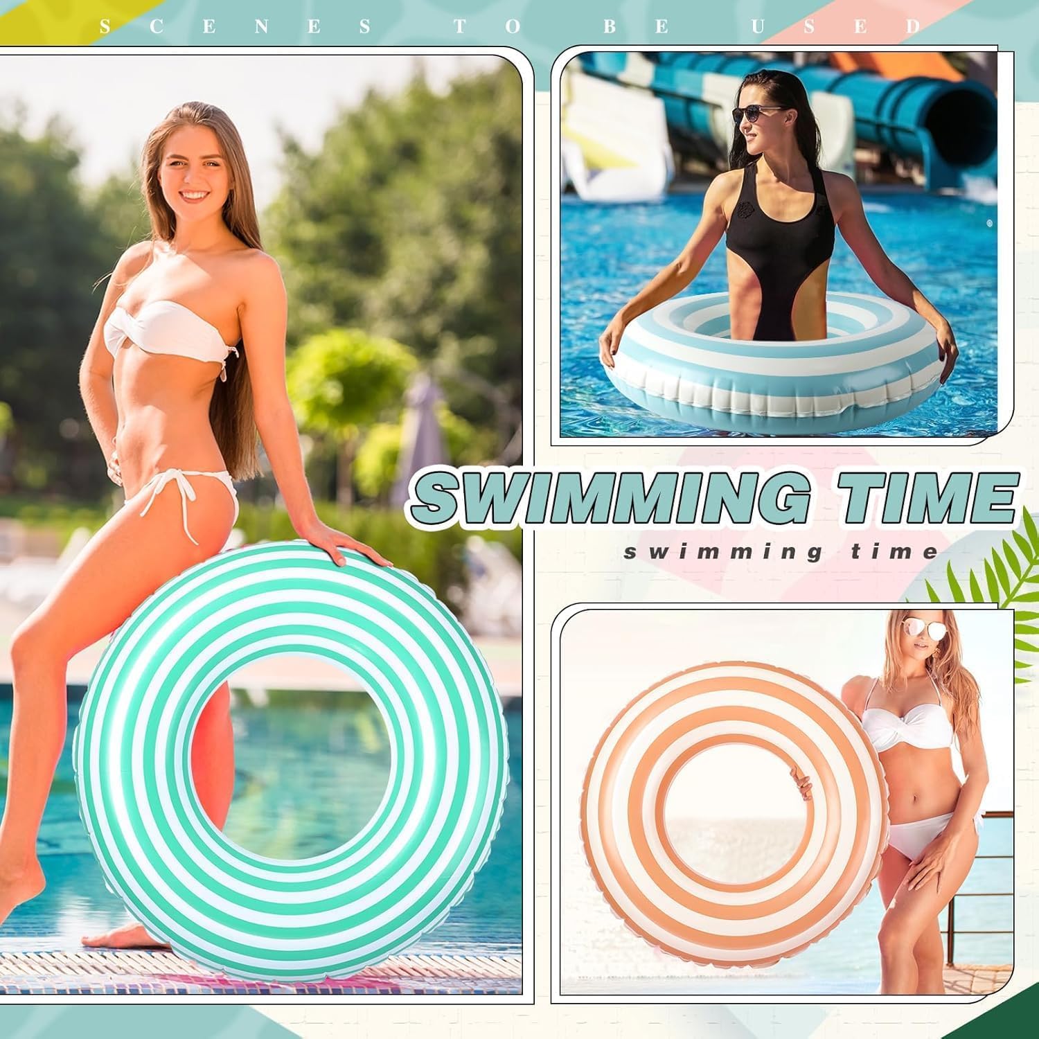 Fafeicy anneau de natation gonflable pour bébé Anneau de natation