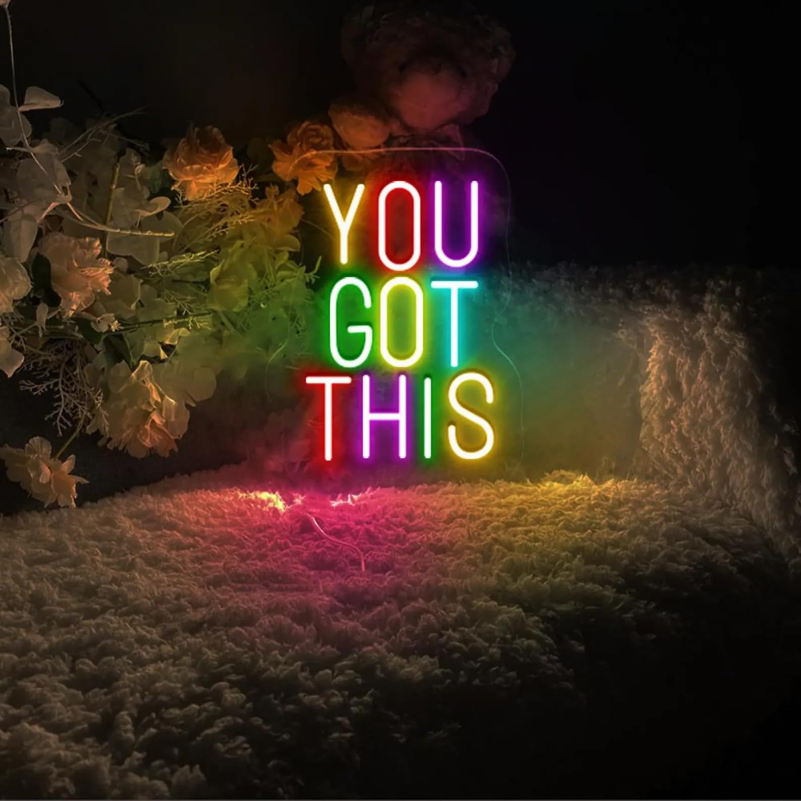 You Got This Neon Sign for Wall Decor Motivational Inspired Letters Neon Lights Classroom Decor Dimmable LED Light Up Sign for Bedroom Living Room Home Office Wedding Birthday Party Gift
